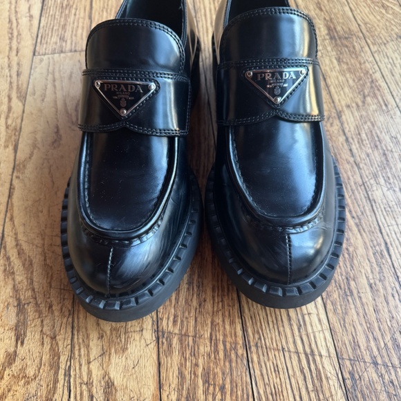 Prada platform leather loafers size 37.5 - Picture 8 of 14